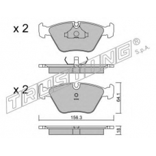 124.2 TRUSTING Комплект тормозных колодок, дисковый тормоз