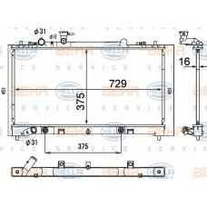 8MK 376 790-381 HELLA Радиатор, охлаждение двигателя