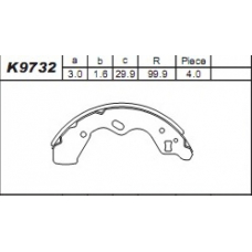 K9732 ASIMCO Комплект тормозных колодок