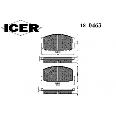 180463 ICER Комплект тормозных колодок, дисковый тормоз