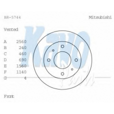 BR-5744 KAVO PARTS Тормозной диск