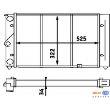 8MK 376 713-371 HELLA Радиатор, охлаждение двигателя