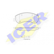 141793-204 ICER Комплект тормозных колодок, дисковый тормоз
