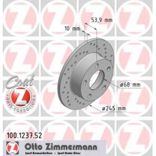 100.1237.52 ZIMMERMANN Тормозной диск