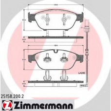 25158.200.2 ZIMMERMANN Комплект тормозных колодок, дисковый тормоз