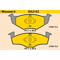 BA2153 BARUM Комплект тормозных колодок, дисковый тормоз