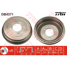 DB4371 TRW Тормозной барабан