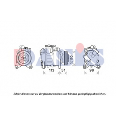 852707N AKS DASIS Компрессор, кондиционер