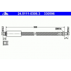 24.5111-0306.3 ATE Тормозной шланг