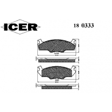 180333 ICER Комплект тормозных колодок, дисковый тормоз