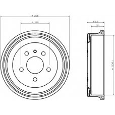 8DT 355 300-271 HELLA PAGID Тормозной барабан