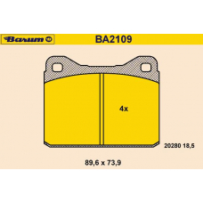 BA2109 BARUM Комплект тормозных колодок, дисковый тормоз