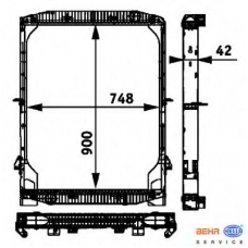 8MK 376 721-751 HELLA Радиатор, охлаждение двигателя