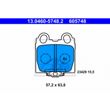 13.0460-5748.2 ATE Комплект тормозных колодок, дисковый тормоз