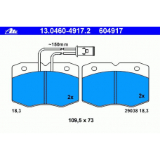 13.0460-4917.2 ATE Комплект тормозных колодок, дисковый тормоз