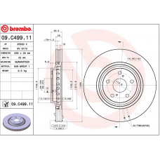 09.C499.11 BREMBO Диск тормозной передний lexus nx (_z1_) 07/14>/lexus rx (_l1_) 12/08-10/15/toyota rav 4 iv (_a4_) 12