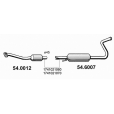 54.6007 ASSO Средний глушитель выхлопных газов