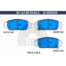 B1.G120-5344.2 GALFER Комплект тормозных колодок, дисковый тормоз