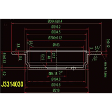 J3314030 NIPPARTS Тормозной диск