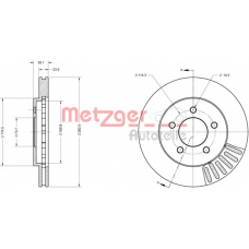 6110708 METZGER Тормозной диск