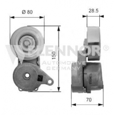 FA54998 FLENNOR Натяжной ролик, поликлиновой  ремень
