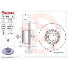 09.9761.60 BREMBO Тормозной диск