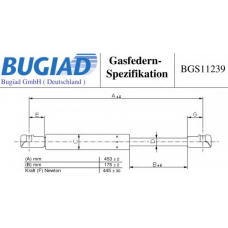 BGS11239 BUGIAD Газовая пружина, крышка багажник