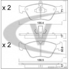 V40-8016 VEMO/VAICO Комплект тормозных колодок, дисковый тормоз