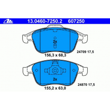 13.0460-7250.2 ATE Комплект тормозных колодок, дисковый тормоз