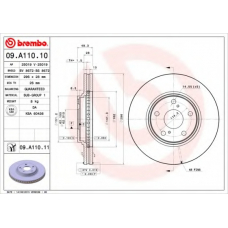 09.A110.11 BREMBO Тормозной диск