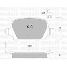 22-0541-0 METELLI Комплект тормозных колодок, дисковый тормоз