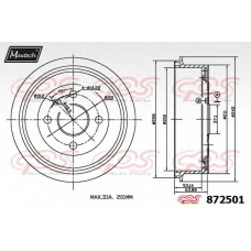 872501.0000 MAXTECH Тормозной барабан