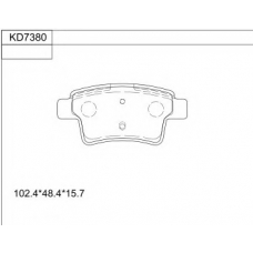 KD7380 ASIMCO Комплект тормозных колодок, дисковый тормоз
