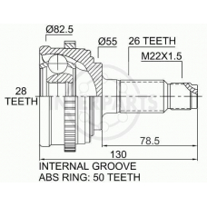 OJ-0859 InterParts Шарнирный комплект, приводной вал