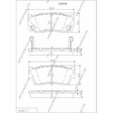 S360I06 NPS Комплект тормозных колодок, дисковый тормоз