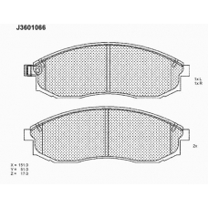 J3601066 NIPPARTS Комплект тормозных колодок, дисковый тормоз