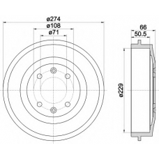 8DT 355 301-231 HELLA Тормозной барабан