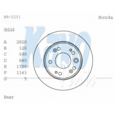 BR-2251 KAVO PARTS Тормозной диск