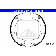 03.0137-3011.2 ATE Комплект тормозных колодок, стояночная тормозная с