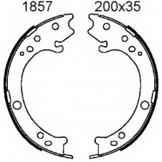 01857 BSF Комплект тормозных колодок, стояночная тормозная с