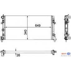 8MK 376 754-281 HELLA Радиатор, охлаждение двигателя