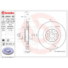 09.A444.40 BREMBO Тормозной диск