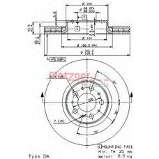 24965 METZGER Тормозной диск