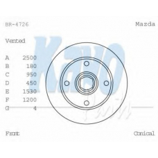 BR-4726 KAVO PARTS Тормозной диск