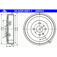 24.0225-0001.1 ATE Тормозной барабан