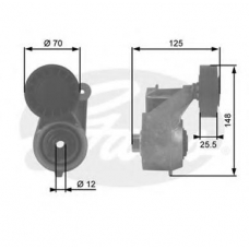 T38263 GATES Натяжной ролик, поликлиновой  ремень