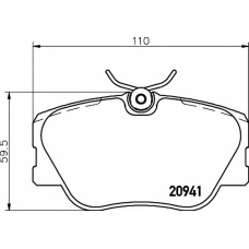 8DB 355 017-601 HELLA Комплект тормозных колодок, дисковый тормоз