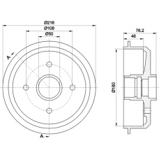 8DT 355 300-111 HELLA PAGID Тормозной барабан