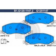 B1.G120-1147.2 GALFER Комплект тормозных колодок, дисковый тормоз