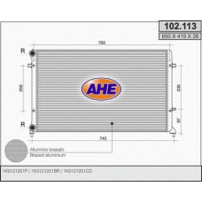 102.113 AHE Радиатор, охлаждение двигателя